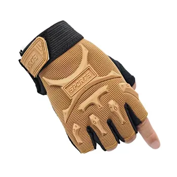 Детские тактические перчатки на полпальца для мужчин и женщинp, износостойкие эластичные летние перчатки для тренировок в походе Изображение 2