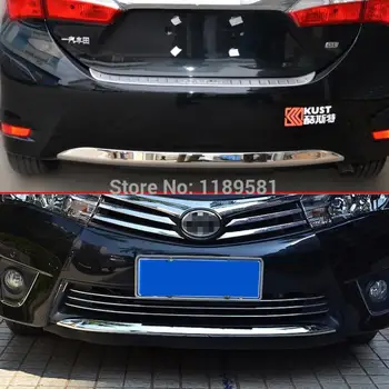 Для Toyota Corolla 2014 2015 2016 ABS Хромированная Отделка Переднего И Заднего Бампера Автомобильные Аксессуары Наклейки