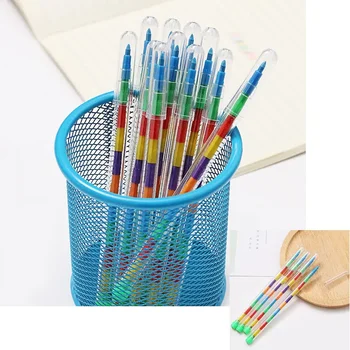для детей Подарочные школьные канцелярские принадлежности 4 шт Креативный 10-цветной карандаш для студенческого рисования Цветным карандашом Multicolor Art Kawaii Writing Pen