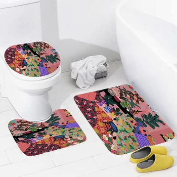 домашние коврики для ванной комнаты Современный коврик для ног в скандинавском стиле, современные аксессуары для ванной комнаты, коврик для унитаза, противоскользящий ковер для ванны Изображение 2