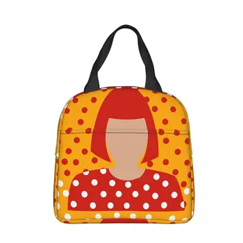Желтая Портативная сумка для ланча японской художницы Яей Кусама (Yayoi Kusama) Ice Cooler Pack Изоляционные сумки для хранения продуктов для пикника