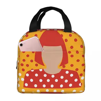 Желтая Портативная сумка для ланча японской художницы Яей Кусама (Yayoi Kusama) Ice Cooler Pack Изоляционные сумки для хранения продуктов для пикника Изображение 2
