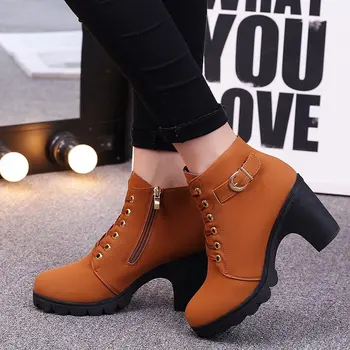 Женская обувь, Новинка 2023 года, модные ботильоны на толстой подошве, удобные водонепроницаемые женские ботинки на платформе больших размеров, Botas De Mujer Изображение 2