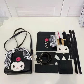 Женская сумка Hello kitty Kuromi Melody Ручной Работы Тканая Сумка Подарки для Подруги DIY Jade Gui Dog Сумка из Домашнего Материала Crossbody