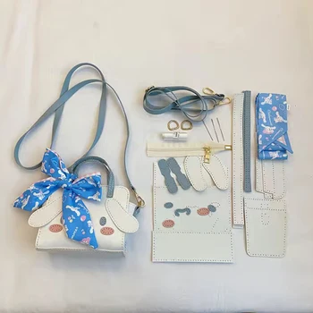 Женская сумка Hello kitty Kuromi Melody Ручной Работы Тканая Сумка Подарки для Подруги DIY Jade Gui Dog Сумка из Домашнего Материала Crossbody Изображение 2