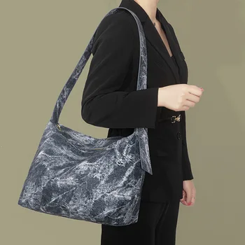 Женские сумки через плечо из крашеного денима большой емкости 2023, брендовые роскошные сумки через плечо для женских сумок, трендовая женская сумка для рук
