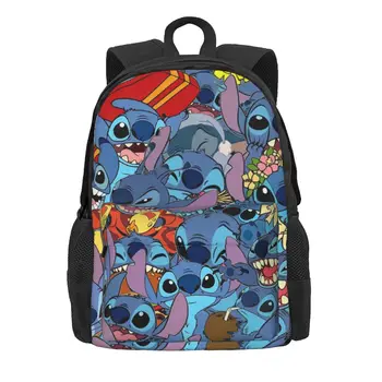 Женский рюкзак Disney Stitch And Angel Mochila, модная детская школьная сумка, рюкзак для ноутбука, детская сумка через плечо большой емкости