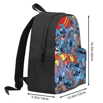 Женский рюкзак Disney Stitch And Angel Mochila, модная детская школьная сумка, рюкзак для ноутбука, детская сумка через плечо большой емкости Изображение 2