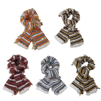 Женский шарф Y2k, Зимний шарф с бахромой, Шарф для фотосъемки Леди, шарф для покупок M6CD