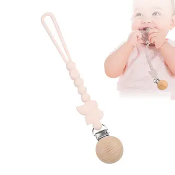 Зажимы для детских сосков-пустышек, деревянный слон, пустышка, держатель для соски, цепочка, силиконовые прорезыватели для новорожденных, игрушки для прорезывания зубов