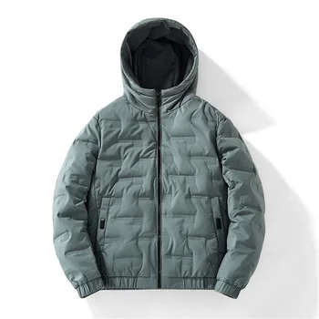 Зимнее новое универсальное мужское вельветовое повседневное хлопчатобумажное пальто с утолщенным капюшоном 2023 года выпуска