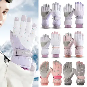 Зимние теплые лыжные перчатки, прочные ветрозащитные велосипедные лыжные перчатки с сенсорным экраном, нескользящие водонепроницаемые зимние теплые перчатки для верховой езды