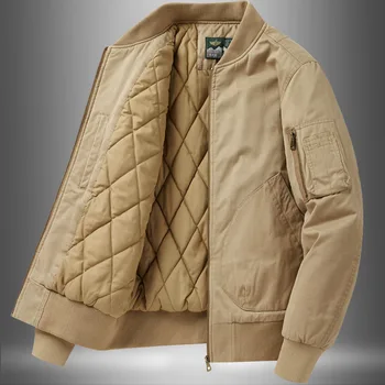 Зимняя Новая Мужская Куртка Свободного Покроя Оверсайз, Утолщенная Теплая Повседневная Хлопчатобумажная куртка Изображение 2