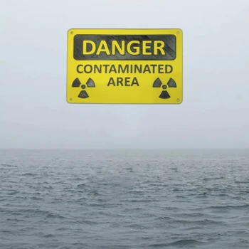Знак предупреждения о ядерном излучении H55E Радиационный Ядерный символ Опасность аварий Изображение 2
