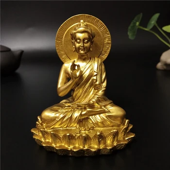 Золотая Статуя Будды Скульптура Индуистского Бога Статуэтки Украшения Ремесло Из Смолы Счастливые Подарки Богатство Для Украшения Дома Статуи Будды