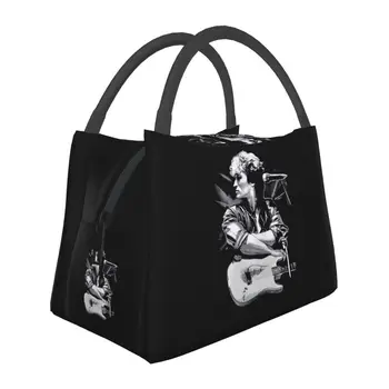 Изготовленная на заказ сумка для ланча с гитарой Виктора Цоя для мужчин и женщин, термоохладитель, изолированный ланч-бокс для офисных поездок