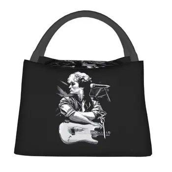 Изготовленная на заказ сумка для ланча с гитарой Виктора Цоя для мужчин и женщин, термоохладитель, изолированный ланч-бокс для офисных поездок Изображение 2