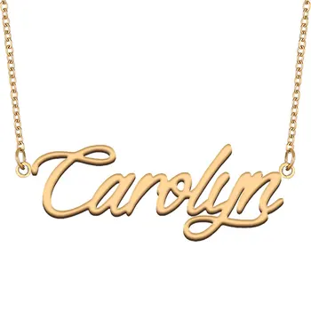Имя Кэролин Ожерелье для Женщин Ювелирные Изделия из Нержавеющей Стали Золотого Цвета Табличка С Именем Подвески Ожерелье Para Mujer Буквы Колье