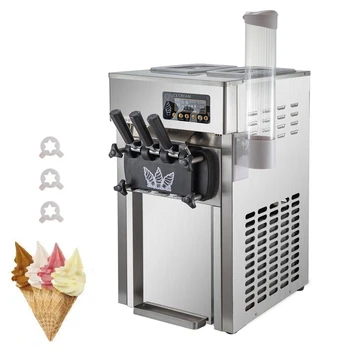 Коммерческая Машина Для производства Мягкого Мороженого С Тремя Вкусами Подсластителя, Производитель Мороженого, Настольная Машина Для Производства Мороженого мощностью 1200 Вт Изображение 2