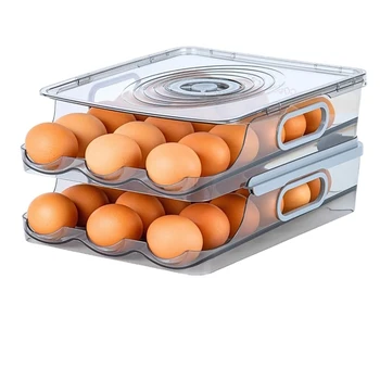 Контейнер для яиц в холодильник: картонные коробки из-под яиц, автоматически сворачивающийся держатель для яиц в холодильник со шкалой времени и прочной крышкой.