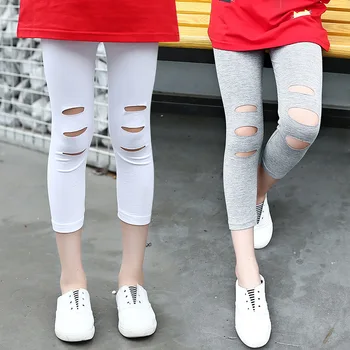 Корейская детская одежда 2023 Летние Хлопчатобумажные брюки для девочек начальной школы, брюки для девочек младшей школы, Детские Спортивные брюки, брюки для девочек, одежда Изображение 2
