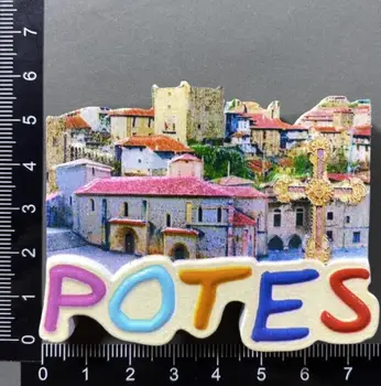 Красивый город Портес, Испания, Сувениры для путешествий, Магниты на холодильник, креативное украшение дома, Магнитные наклейки на холодильник из смолы 