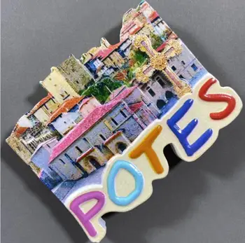 Красивый город Портес, Испания, Сувениры для путешествий, Магниты на холодильник, креативное украшение дома, Магнитные наклейки на холодильник из смолы  Изображение 2