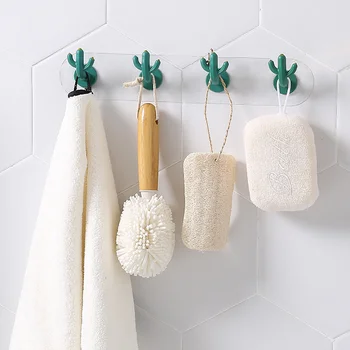Креативный настенный крючок для ванной комнаты в виде ряда кактусов в Северной Европе
