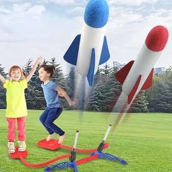 Летающая ракета, легкий шаг ногой по пусковому цилиндру, двойные игрушки для родителей и детей на открытом воздухе Изображение 2