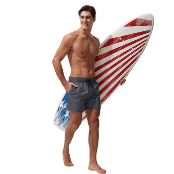 Летние мужские пляжные шорты, подкладка внутри, купальники для серфинга, Водонепроницаемые быстросохнущие купальники, большие размеры, Однотонные плавки