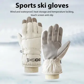 Лыжные перчатки Сверхлегкие теплые перчатки с сенсорным экраном Перчатки для сноуборда Водонепроницаемые перчатки для езды на мотоцикле по снегу для взрослых мужчин Женщин Изображение 2