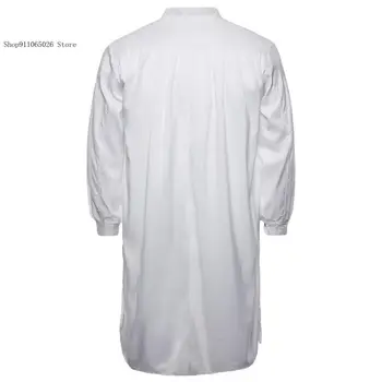 Модная и минималистичная длинная мужская рубашка в арабском стиле, мусульманский халат Изображение 2