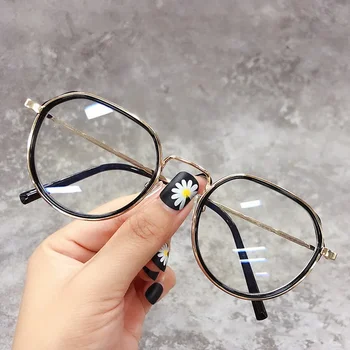 Модные очки в круглой металлической оправе с защитой от синего света Женские Компьютерные игры Защита глаз Классические очки Простые очки