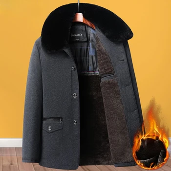 Мужская зимняя и осенняя парка нового стиля 2023 года, теплая куртка с воротником-стойкой, толстая термальная ветровка, стеганое пальто, плюс размер E64