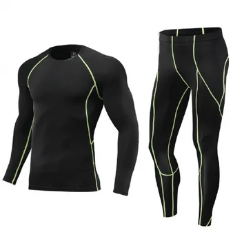 Мужская спортивная одежда для бодибилдинга, костюм для фитнеса, Тренировочные брюки, Компрессионные колготки для тренажерного зала, облегающий спортивный костюм для бега.