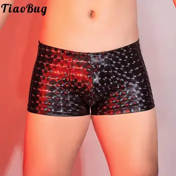 Мужские боксерские шорты с 3D принтом, трусы с эластичной талией, текстурированный узор, сексуальное дышащее нижнее белье для клубной одежды, купальники