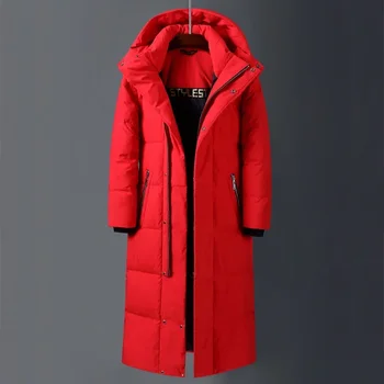 Мужские Женские брендовые красные пуховики X-Long 2024, Новая зимняя утепленная теплая съемная шапка, мужские куртки, Канадское пальто 5XL