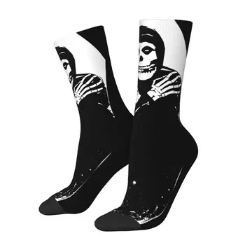 Мужские и женские носки для экипажа с черепом Misfits, Унисекс, Крутые носки в стиле ужасов панк-рока с 3D-печатью