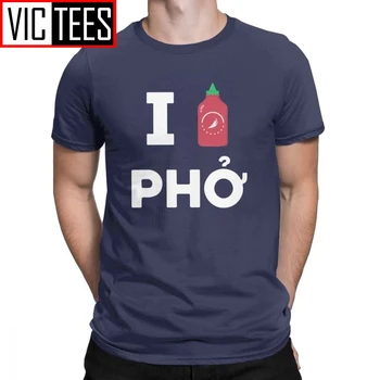 Мужские футболки I Love Sriracha Pho 100 Хлопчатобумажные Футболки Премиум-класса С Суповой Лапшой Food Love Viet, Футболки С Пунни-Лапшой, Топы для взрослых