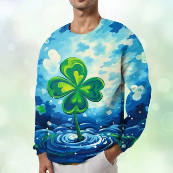 Мужской модный повседневный пуловер с 3D принтом, свитер с капюшоном, мешковатый топ с длинным рукавом Изображение 2
