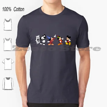 На протяжении многих лет... Мягкая модная футболка из 100% хлопка для мужчин и женщин Mouse Sorcerer Steamboat Willie