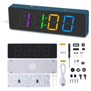 Набор для практики пайки Kit 4-Значный Цифровой Будильник Kit С Цветными Режимами RGB, Diplay DIY Clock Для Пайки Project Kit