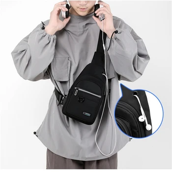 Нагрудная сумка, новая модная однотонная нейлоновая мужская нагрудная сумка, повседневная модная сумка через плечо на одно плечо