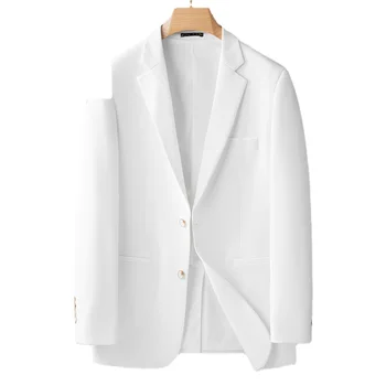 Новое Поступление Модного Чисто Белого Костюмного Пальто, Мужское Облегающее Платье Жениха, Версия Оверсайз Плюс Размер XL 2XL 3XL 4XL 5XL 6XL 7XL