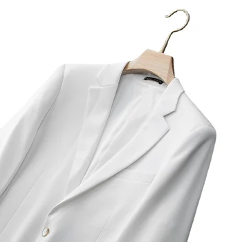 Новое Поступление Модного Чисто Белого Костюмного Пальто, Мужское Облегающее Платье Жениха, Версия Оверсайз Плюс Размер XL 2XL 3XL 4XL 5XL 6XL 7XL Изображение 2