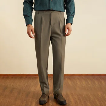 Новые мужские Элегантные официальные брюки, слаксы, мужские модельные брюки, мужская одежда повседневного покроя, социальный костюм, одежда для работы, бизнес D104 Изображение 2