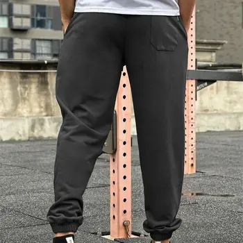 Новые повседневные мужские свободные брюки по щиколотку, баскетбольные тренировочные штаны для бега, рваные модные уличные хлопковые мужские брюки на открытом воздухе Изображение 2