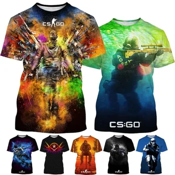 Новый игрок в CS GO, Мужская футболка Csgo Counter Strike, Футболки с 3D печатью, Высококачественный Топ в стиле хип-Хоп, Модная Детская футболка, Футболка Изображение 2