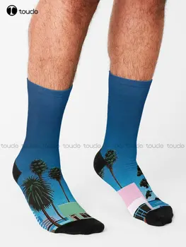 Носки Hiroshi Nagai, носки на Хэллоуин, мужские носки с цифровой печатью 360 °, персонализированные пользовательские носки Унисекс для взрослых, подростков и молодежи, индивидуальный подарок Изображение 2