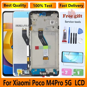 Оригинальный Сенсорный Экран Для Xiaomi Poco M4 Pro 5G Полный С Рамкой Мобильного Телефона ЖК-Дисплей Дигитайзер 21091116AG Запасные Части